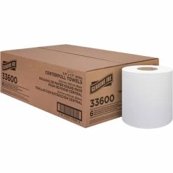 Budget ⌛ Centerpull Towel Rolls - 600 Sheets/Roll - White - Virgin Fiber - Center Pull, Soft, Absorbent - For Washroom - 6 / Carton 🎁
