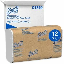 Hot Sale 🤩 Essential C Fold Paper Towels (01510) With Fast-Drying Absorbency Pockets, 12 Packs / Case, 200 C Fold Towels / Pack ❤️
