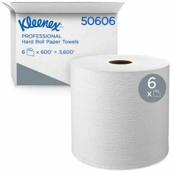 Promo 🎉 Hard Roll Paper Towels (50606) With Premium Absorbency Pockets, 1.75" Core, White, 600'/Roll, 6 Rolls/Case, 3,600'/Case 👍