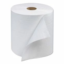 Hot Sale 😍 Advanced Hardwound Roll Towel, One-Ply, 7.88" X 600 Ft, White, 12 Rolls/Carton 🎉 -scott shop SCARB600 5