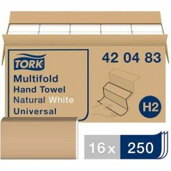 Cheapest 🎁 Universal Multifold Hand Towel - 1 Ply - Multifold - 9.10" X 9.50" - Natural, White - Paper - Embossed - For Hand - 250 Per Pack - 4000 Sheet 😀